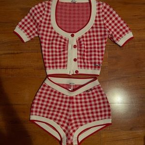MIU MIU gingham wool set
